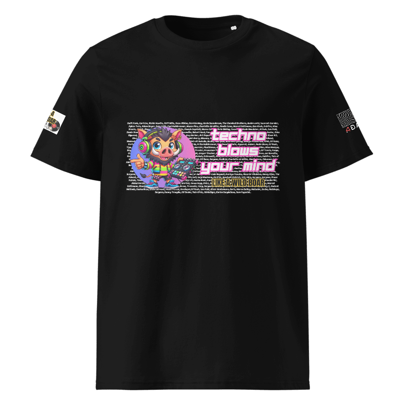 Techno T-Shirt with Wild Boar – Perfect for Techno Music Fans!