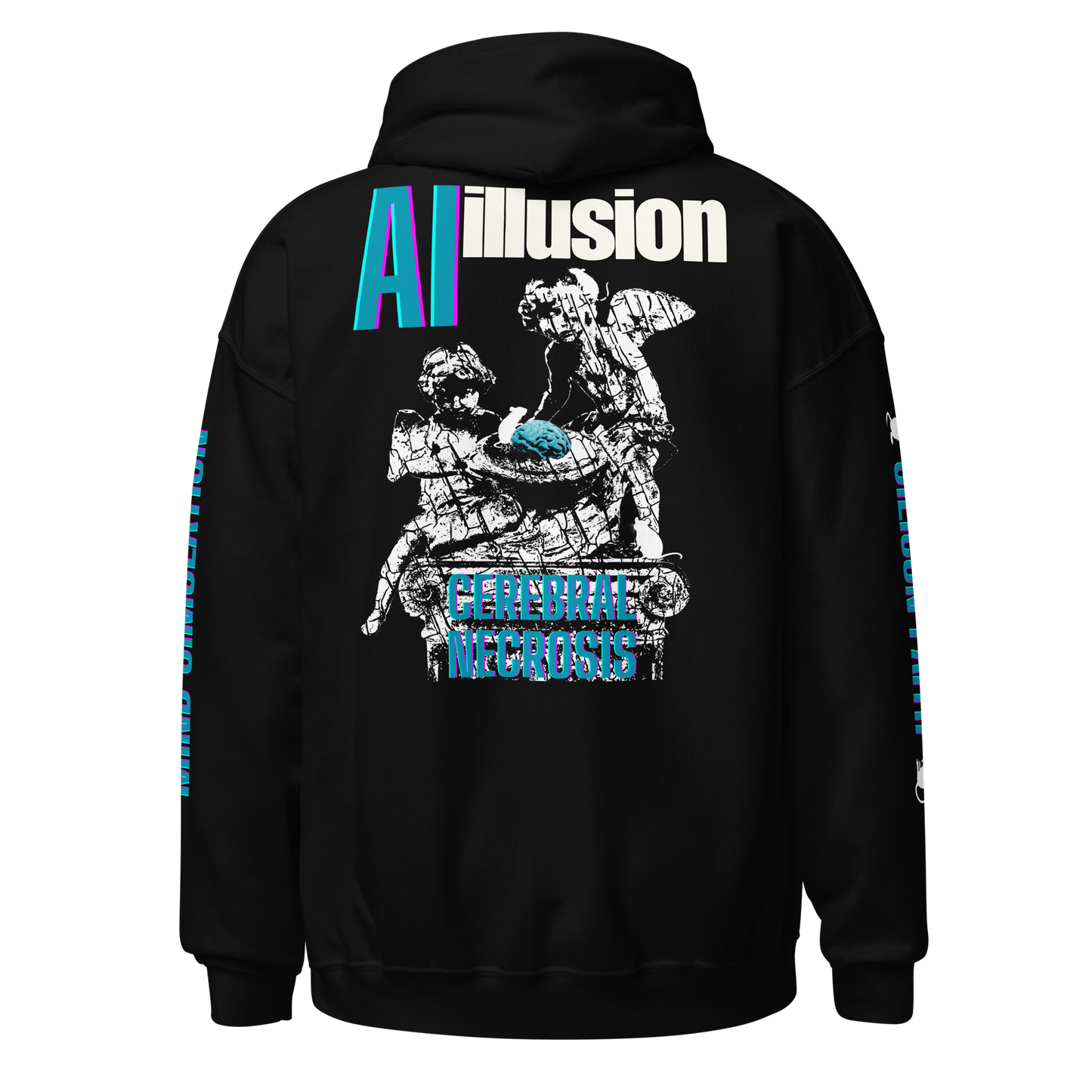 Cerebral Necrosis Hoodie | AI Illusion Streetwear by 4DAPT