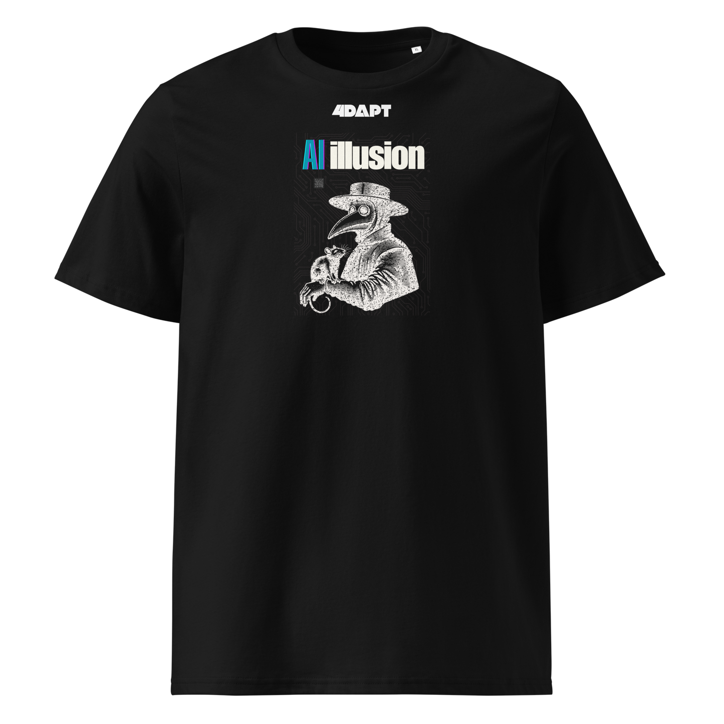 AI Illusion – Cyber Plague Doctor Graphic T-Shirt