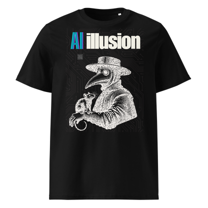 AI Illusion – Cyber Plague Doctor Graphic T-Shirt