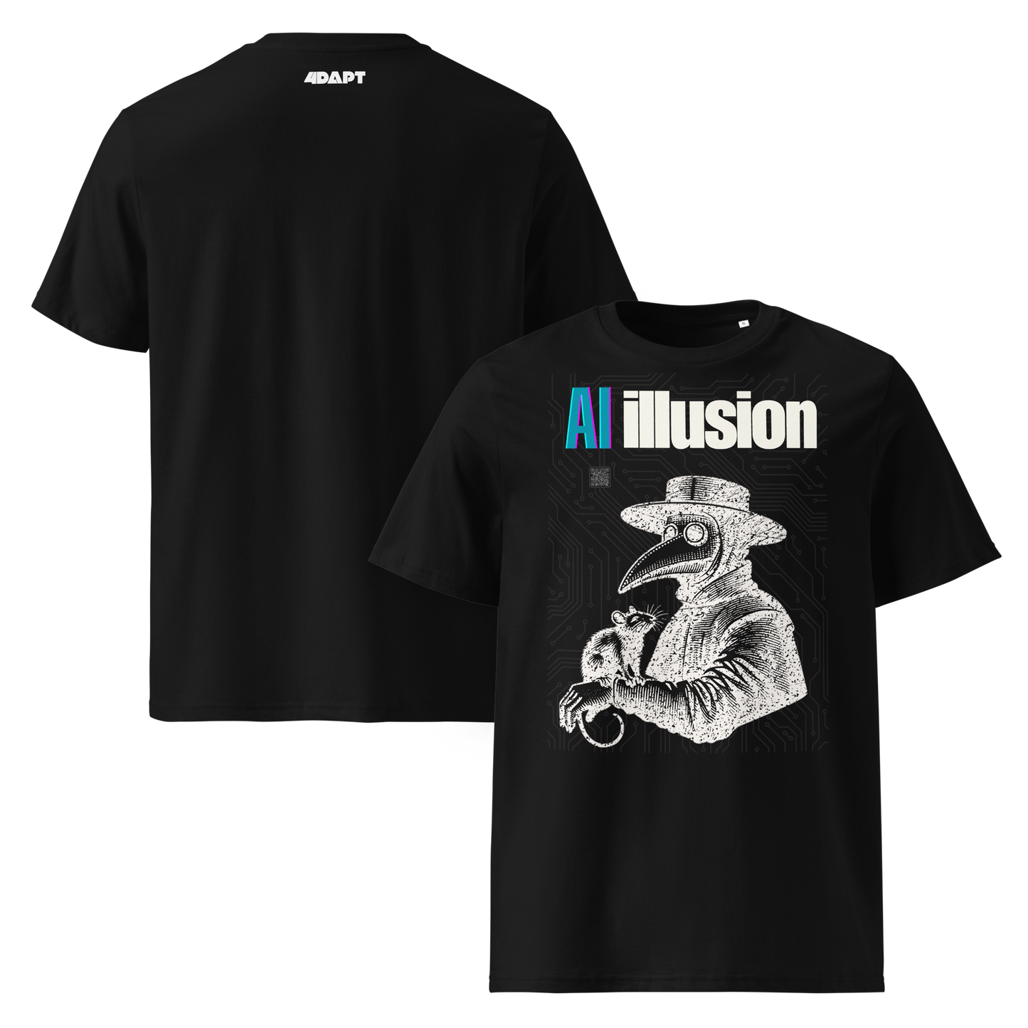 AI Illusion – Cyber Plague Doctor Graphic T-Shirt